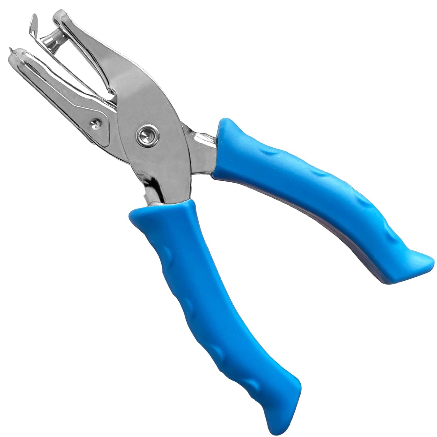 Single Hole Punch 1/4 Paper Hole Puncher for Crafts. One Hole Puncher with Blue Soft Grip Handle for Kids and Adults. Handheld Circle Punch for Paper Crafts in Home. Office. Classroom