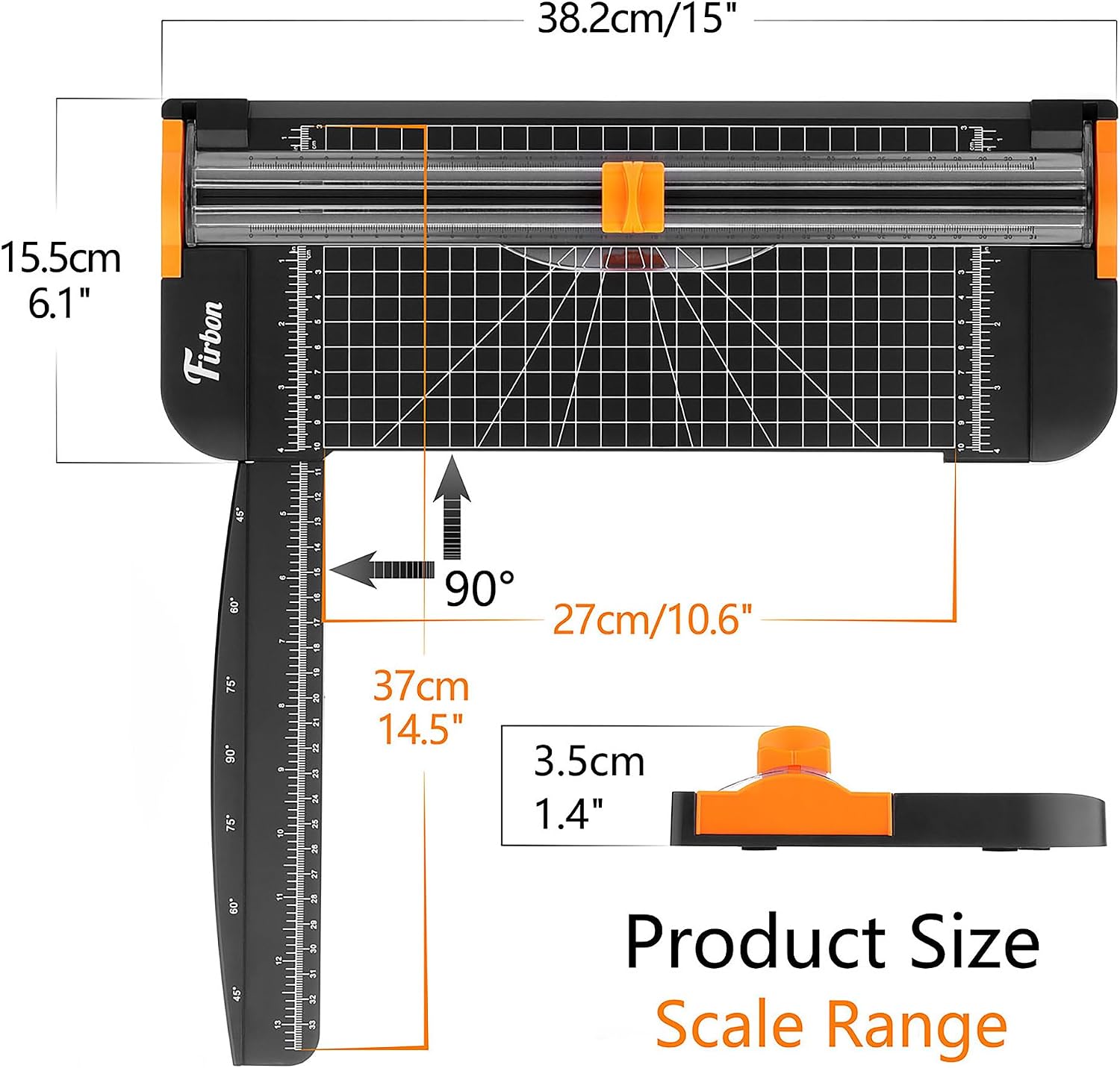 Firbon A4 Paper Cutter 12 Inch Titanium Paper Trimmer Scrapbooking Tool with Automatic Security Safeguard and Side Ruler for Craft Paper. Coupon. Label and Cardstock (Black) - Image 3