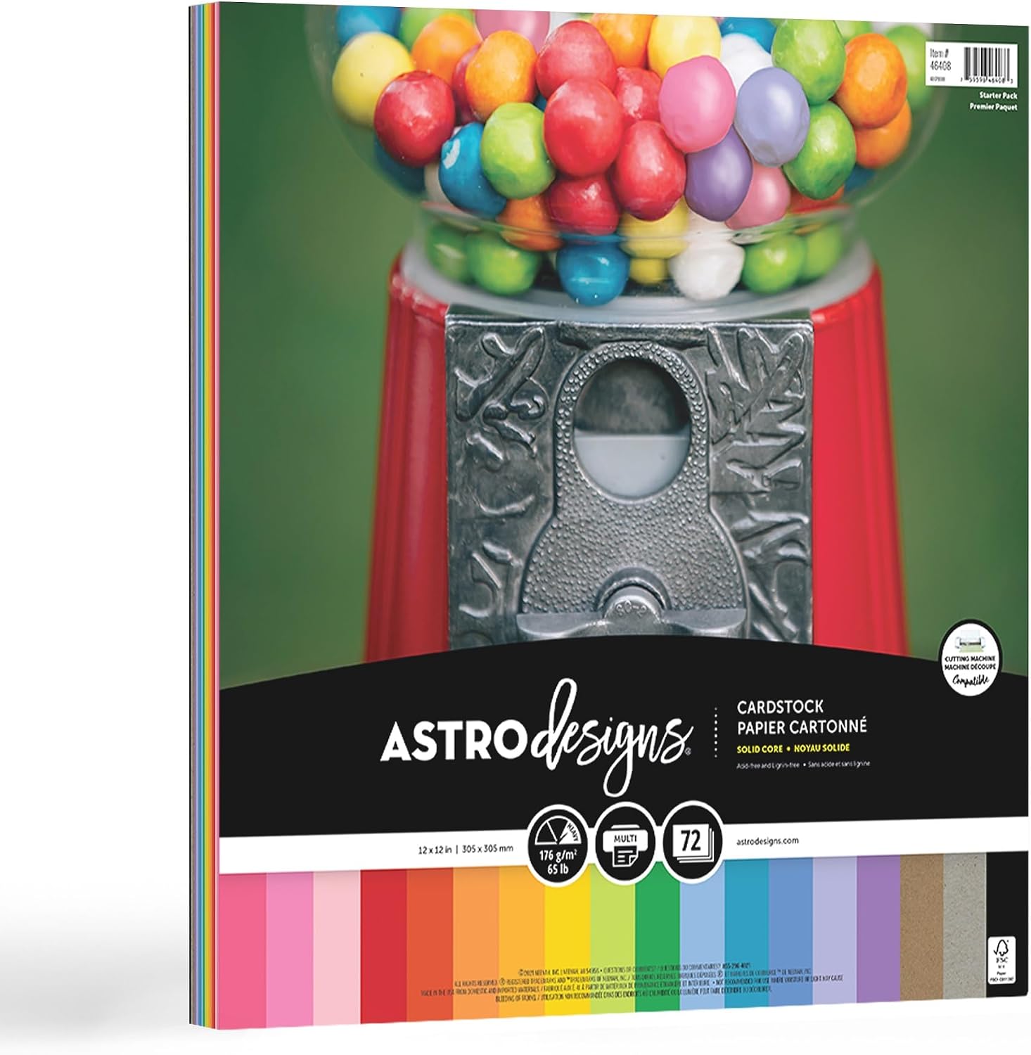 Astrodesigns/Creative Collection Starter Kit Cardstock. 12 x 12. 65 lb/176 gsm 18-Color Assortment. 72 Sheets (46408-03)